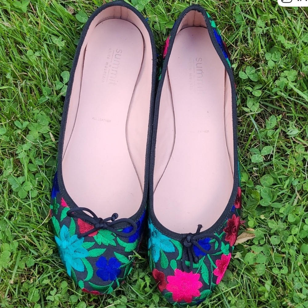 Summit by White Mountain Women's Floral Ballet Flats - Black/Multi